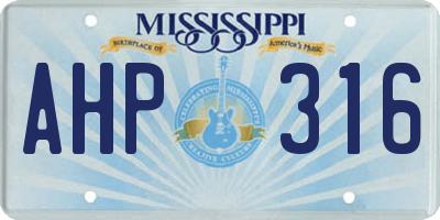 MS license plate AHP316