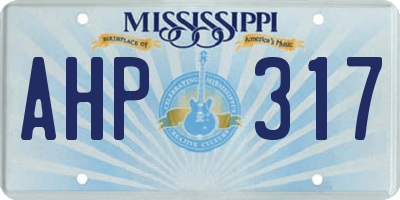 MS license plate AHP317