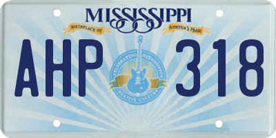 MS license plate AHP318