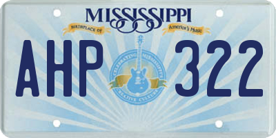 MS license plate AHP322