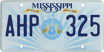 MS license plate AHP325