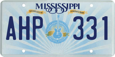 MS license plate AHP331