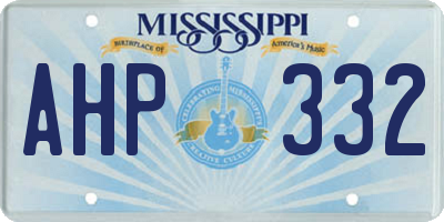 MS license plate AHP332