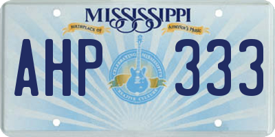 MS license plate AHP333