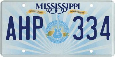 MS license plate AHP334