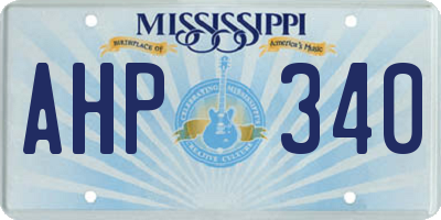 MS license plate AHP340