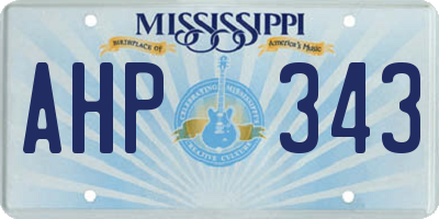 MS license plate AHP343