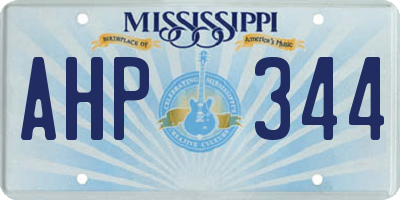 MS license plate AHP344