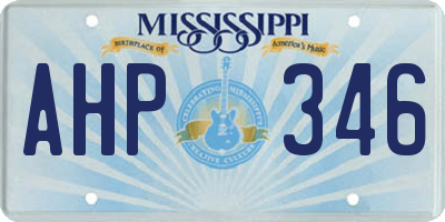 MS license plate AHP346