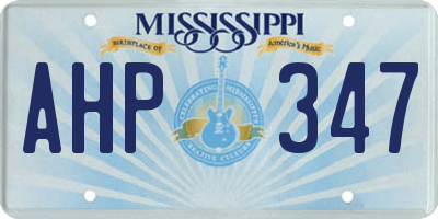 MS license plate AHP347