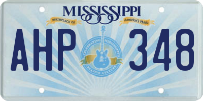 MS license plate AHP348