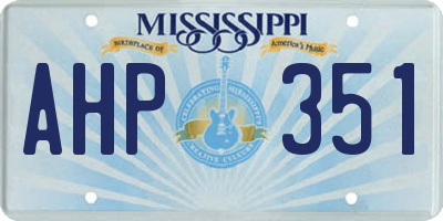 MS license plate AHP351