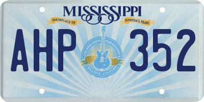 MS license plate AHP352