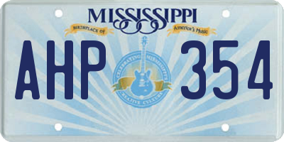MS license plate AHP354