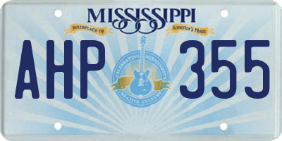 MS license plate AHP355