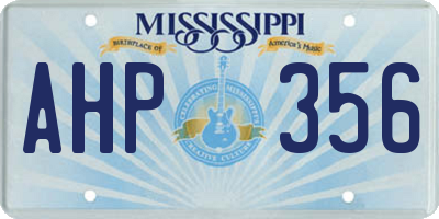 MS license plate AHP356
