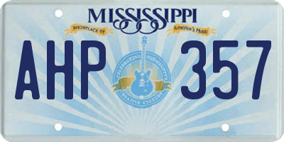 MS license plate AHP357