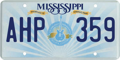 MS license plate AHP359