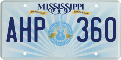 MS license plate AHP360