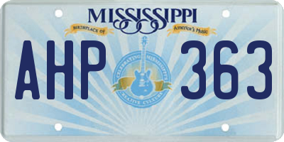 MS license plate AHP363