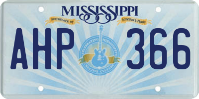 MS license plate AHP366