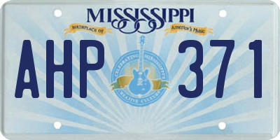 MS license plate AHP371