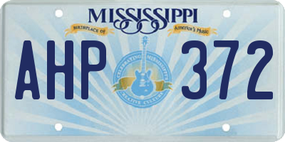 MS license plate AHP372