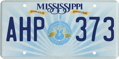 MS license plate AHP373