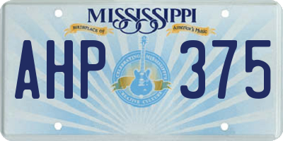 MS license plate AHP375