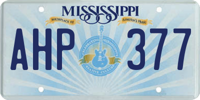 MS license plate AHP377
