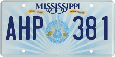 MS license plate AHP381