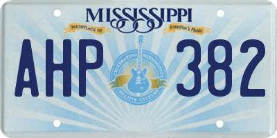 MS license plate AHP382