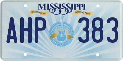 MS license plate AHP383