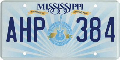 MS license plate AHP384