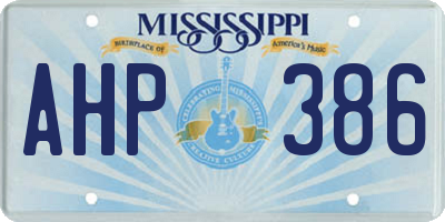 MS license plate AHP386