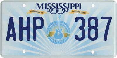 MS license plate AHP387