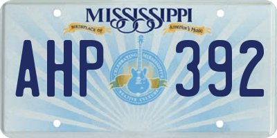 MS license plate AHP392