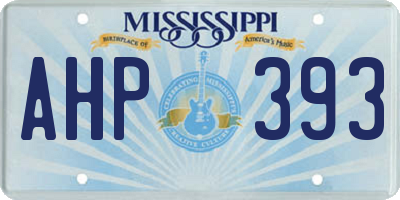 MS license plate AHP393