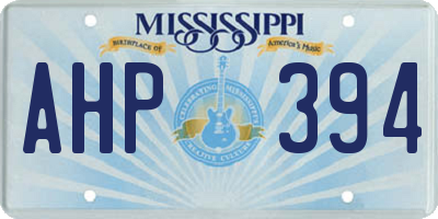 MS license plate AHP394