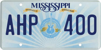 MS license plate AHP400