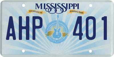 MS license plate AHP401