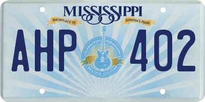 MS license plate AHP402