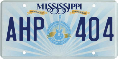 MS license plate AHP404
