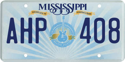 MS license plate AHP408