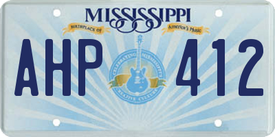 MS license plate AHP412
