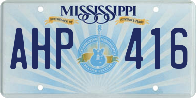 MS license plate AHP416