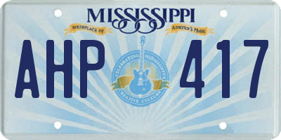 MS license plate AHP417