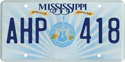 MS license plate AHP418