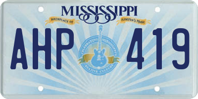 MS license plate AHP419