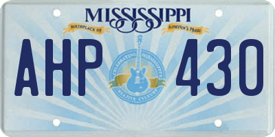 MS license plate AHP430